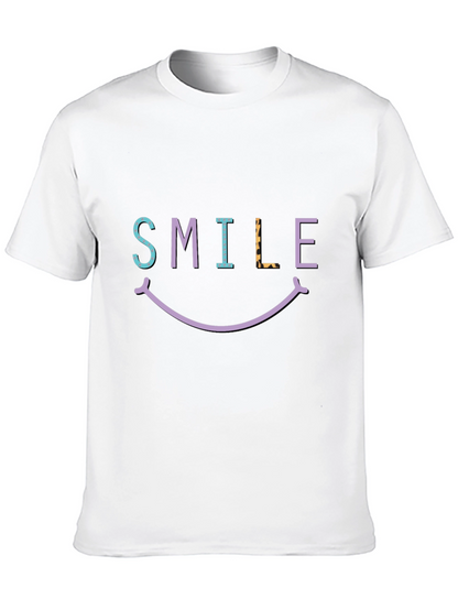 Smile Graphic T-Shirt - Black Short Sleeve
