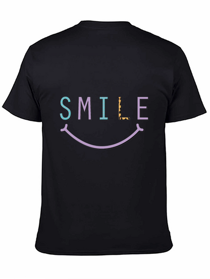 Smile Graphic T-Shirt - Black Short Sleeve