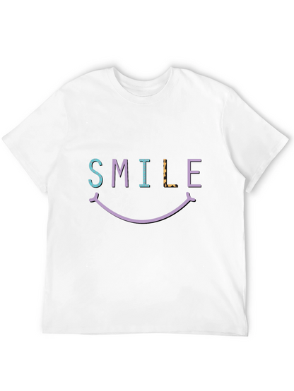 Smile Graphic T-Shirt - Black Short Sleeve
