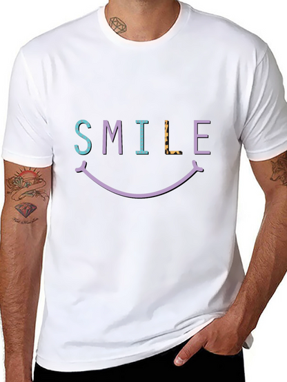 Smile Graphic T-Shirt - Black Short Sleeve
