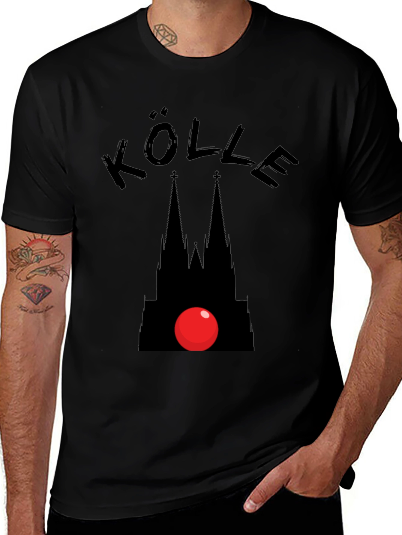Kölle Carnival T-Shirt - Cologne Cathedral Red Nose