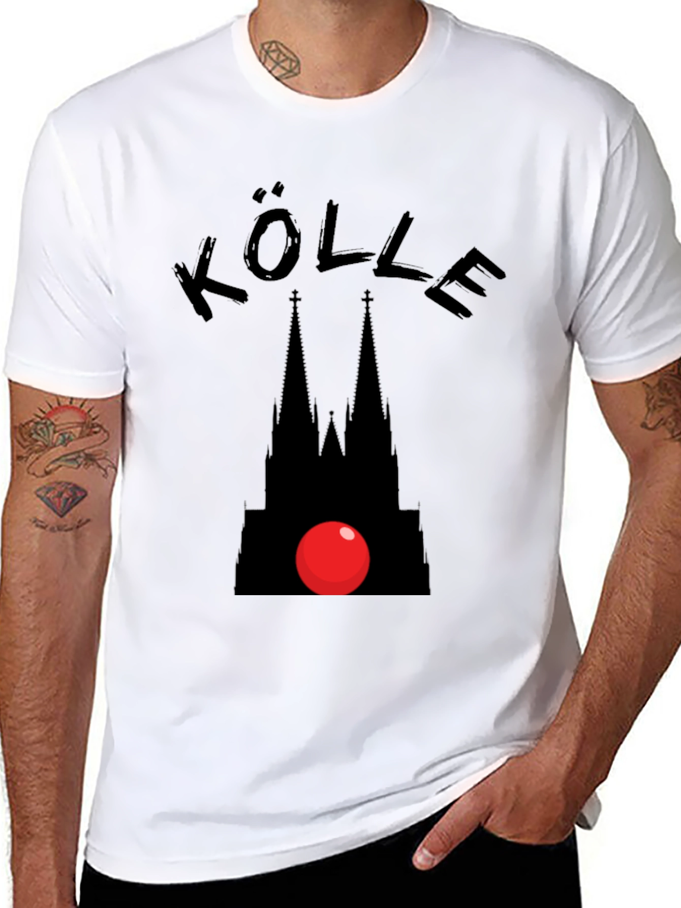 Kölle Carnival T-Shirt - Cologne Cathedral Red Nose