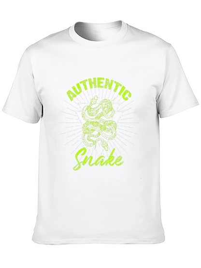 Authentic Snake Graphic Print Black T-Shirt