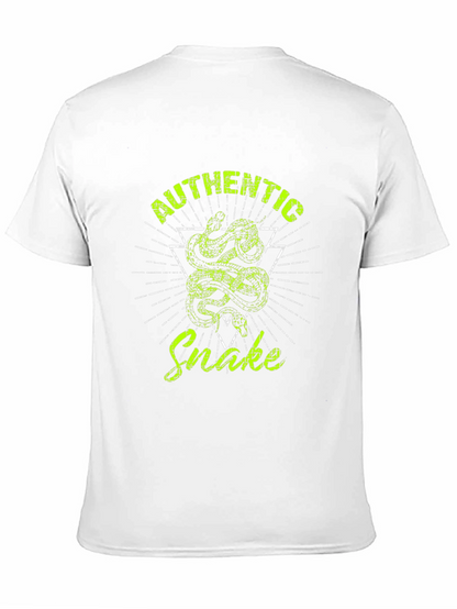 Authentic Snake Graphic Print Black T-Shirt