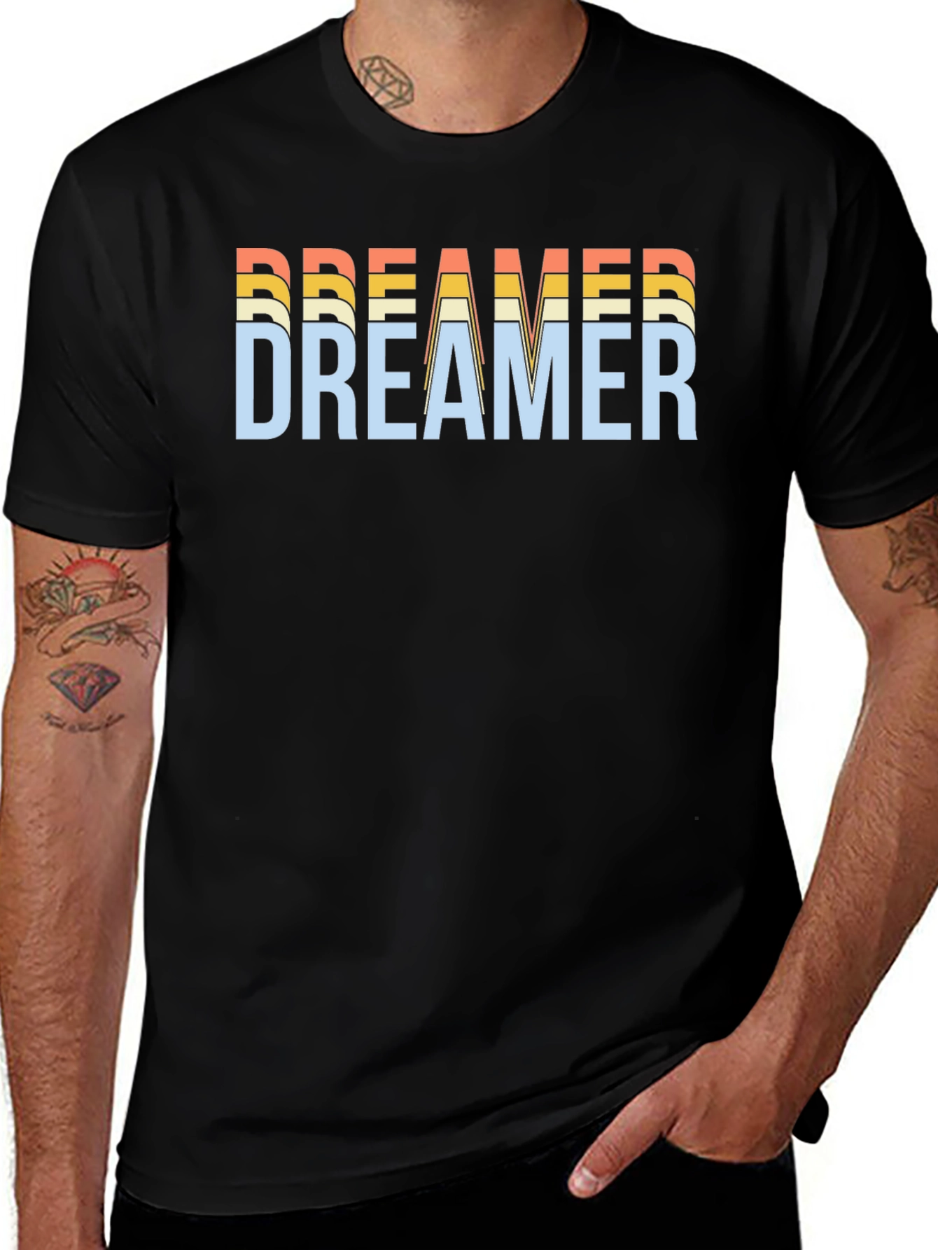 Dreamer Graphic Tee - Retro Style Black T-Shirt