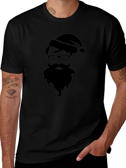 Hipster Santa Silhouette Graphic Tee