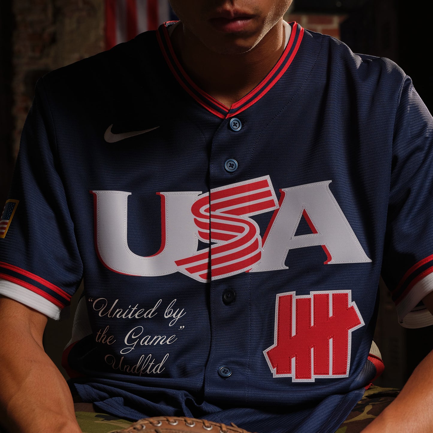 USA Baseball Nike x Undefeated 2026 World Baseball Classic Stadium Jersey - Navy