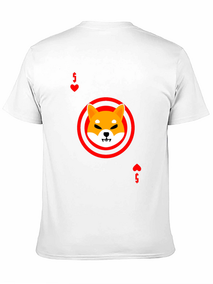 Shiba Inu Ace of Hearts Graphic Black T-Shirt