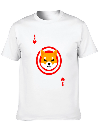 Shiba Inu Ace of Hearts Graphic Black T-Shirt