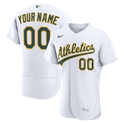 Athletics Nike Home Authentic Custom Jersey - White