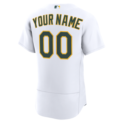 Athletics Nike Home Authentic Custom Jersey - White