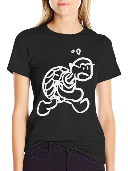 Funny Cartoon Turtle T-Shirt - Black