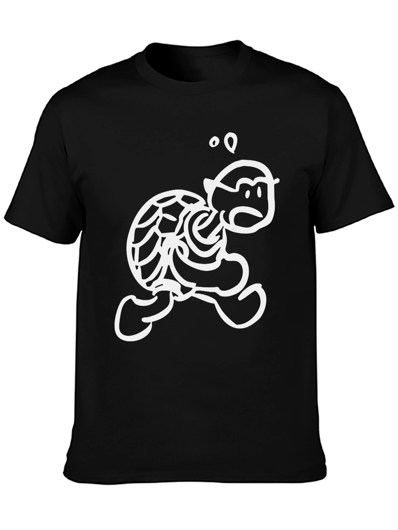Funny Cartoon Turtle T-Shirt - Black