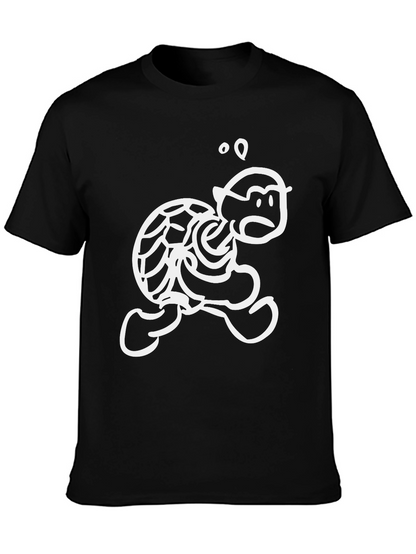 Funny Cartoon Turtle T-Shirt - Black