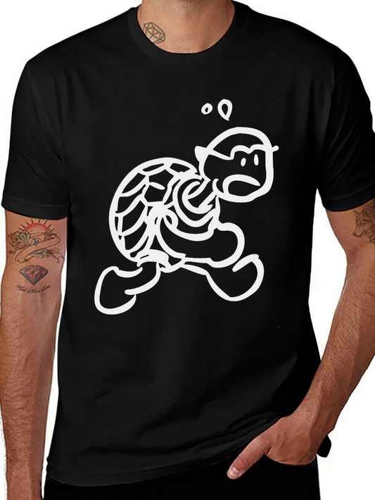 Funny Cartoon Turtle T-Shirt - Black
