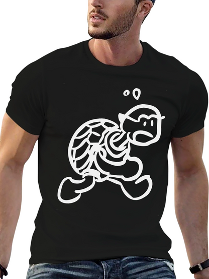 Funny Cartoon Turtle T-Shirt - Black