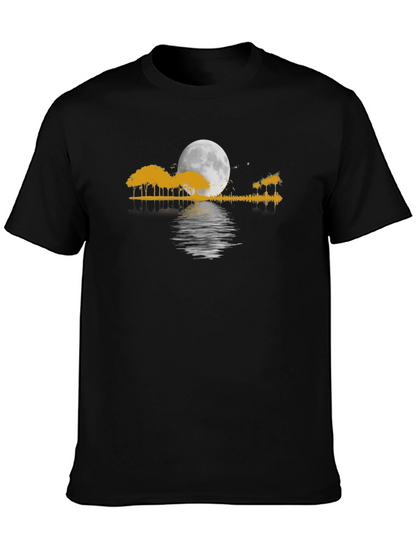 Moonlit Trees Graphic T-Shirt - Black