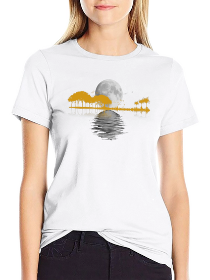 Moonlit Trees Graphic T-Shirt - Black
