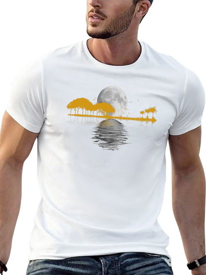 Moonlit Trees Graphic T-Shirt - Black