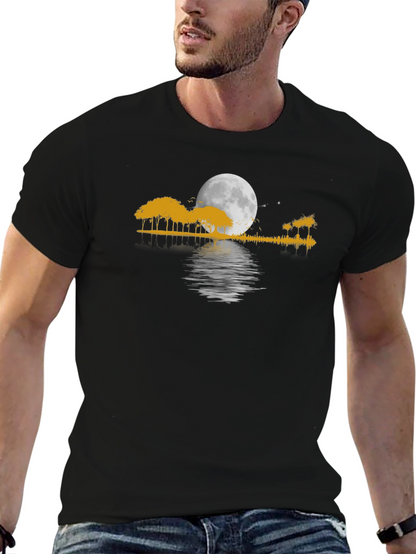 Moonlit Trees Graphic T-Shirt - Black