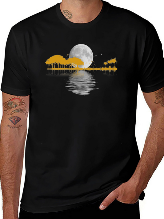 Moonlit Trees Graphic T-Shirt - Black