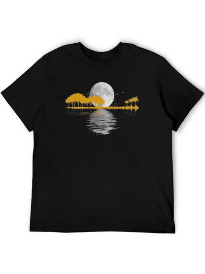 Moonlit Trees Graphic T-Shirt - Black