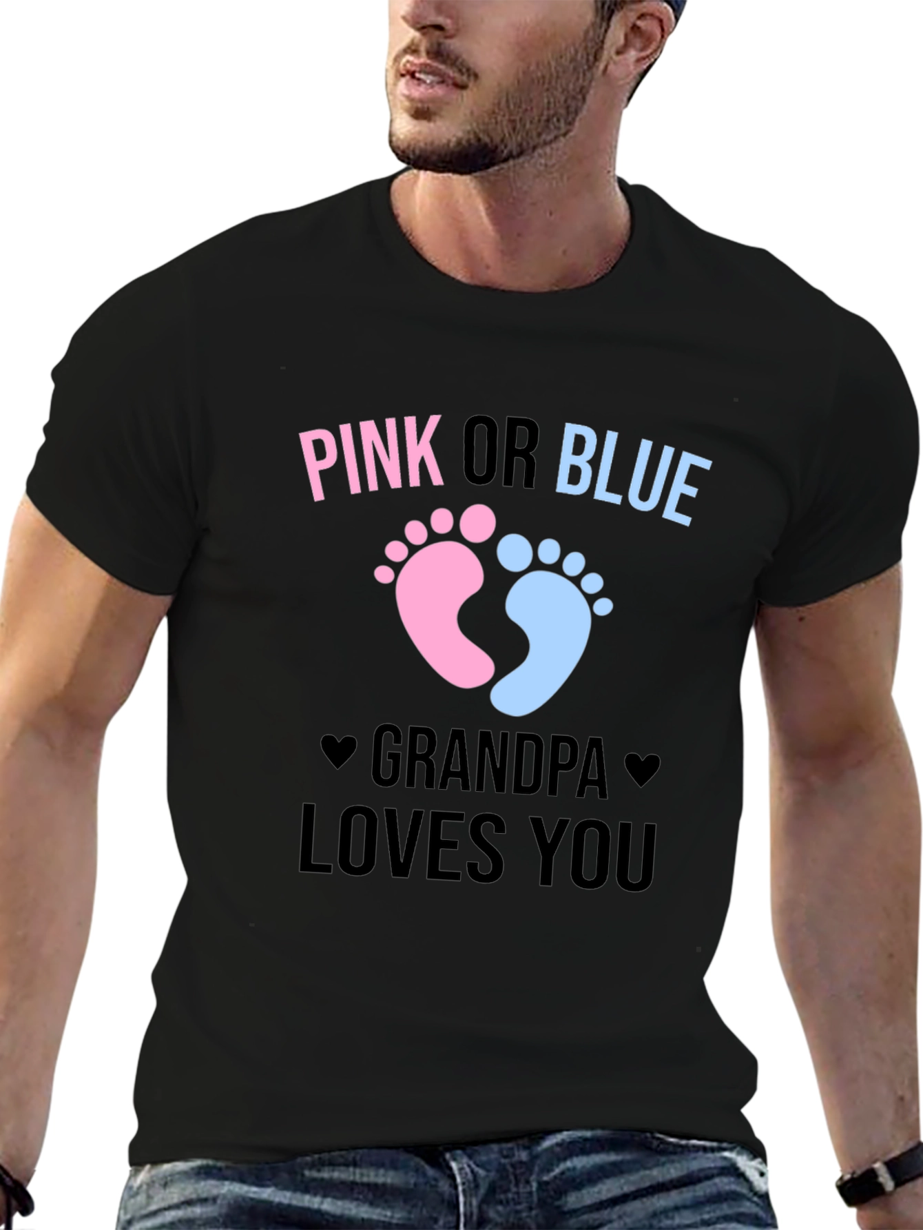 Pink or Blue Grandpa Loves You T-Shirt