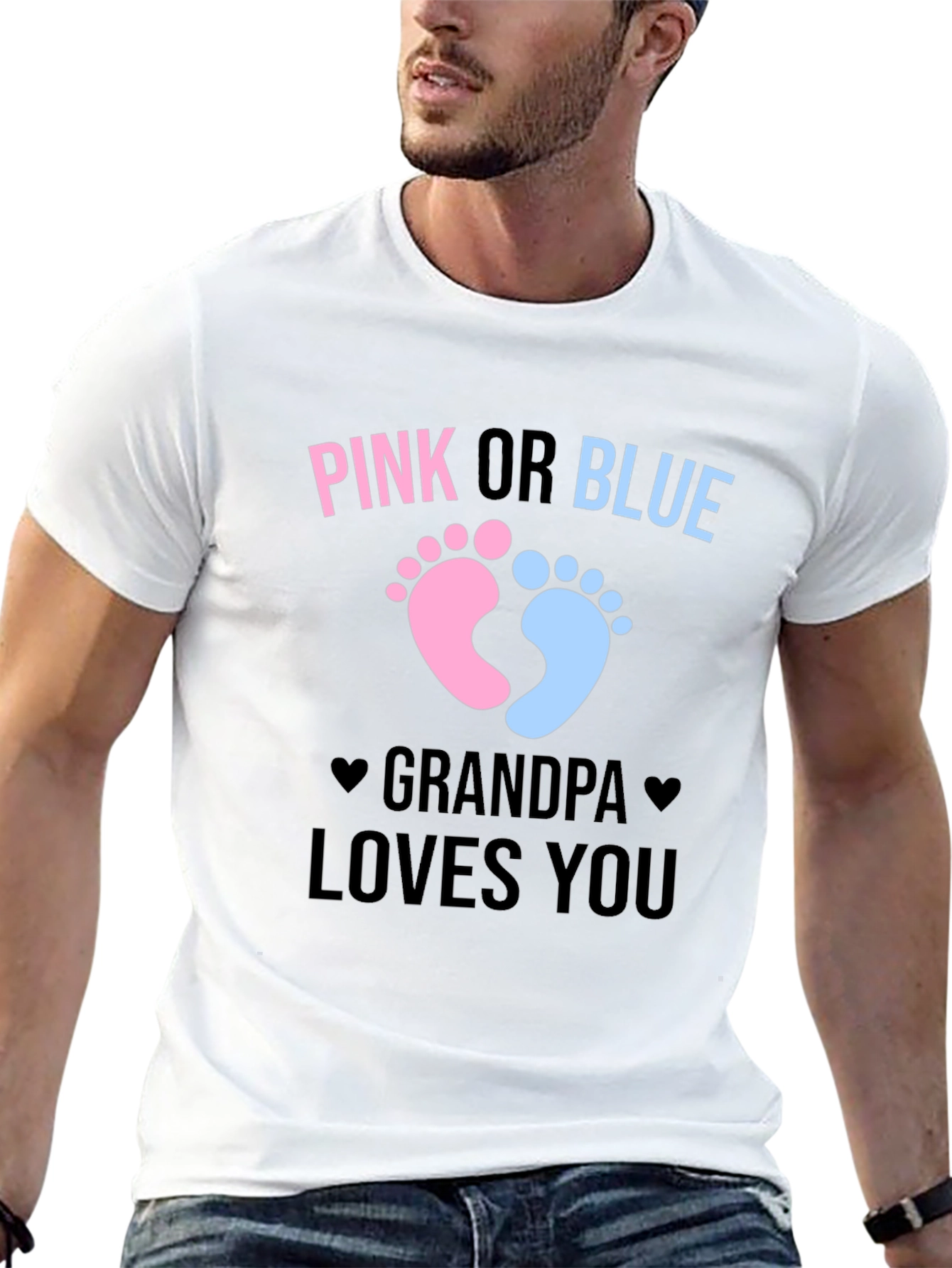 Pink or Blue Grandpa Loves You T-Shirt