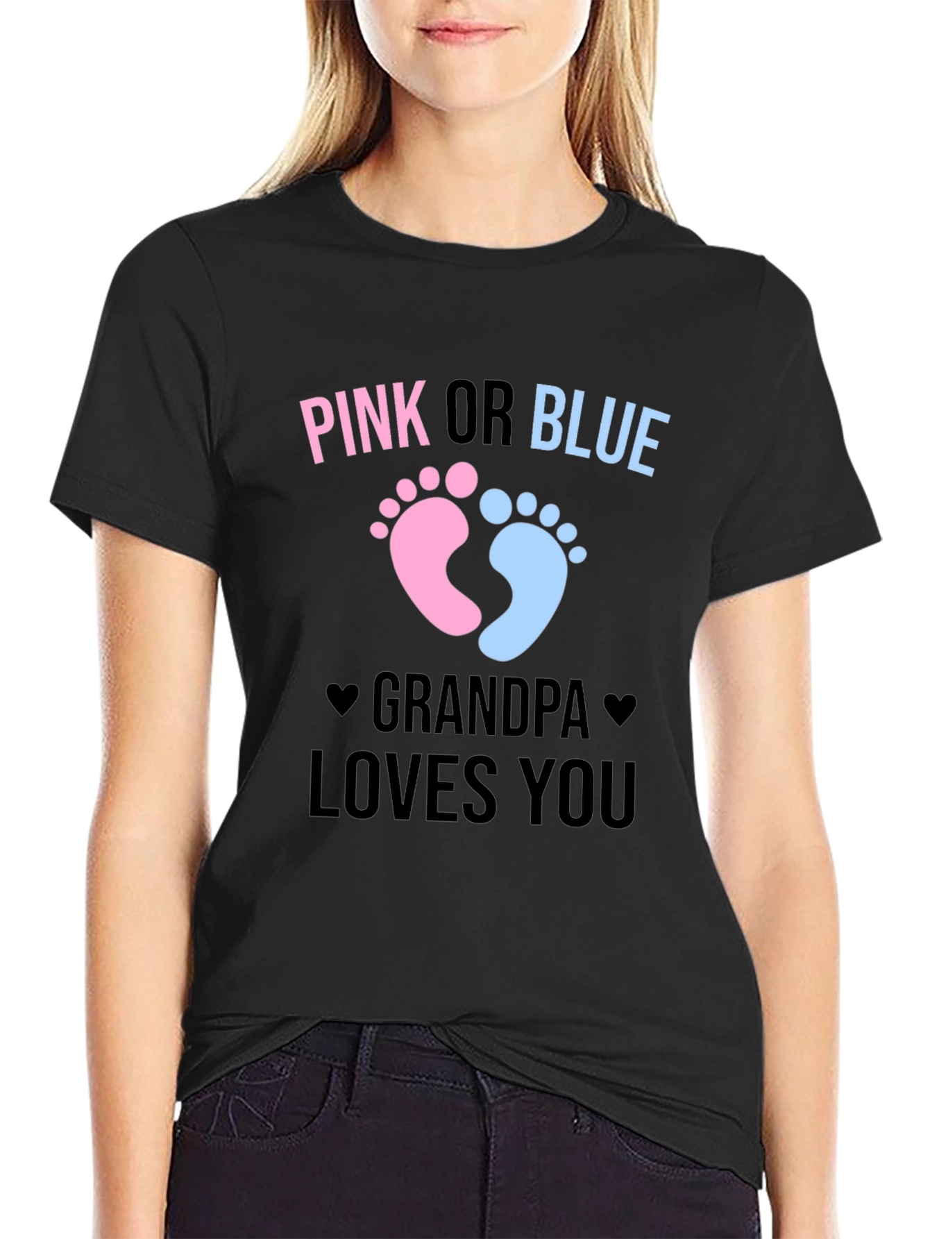 Pink or Blue Grandpa Loves You T-Shirt