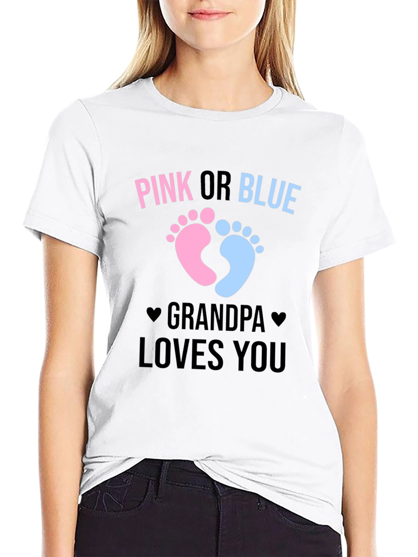 Pink or Blue Grandpa Loves You T-Shirt