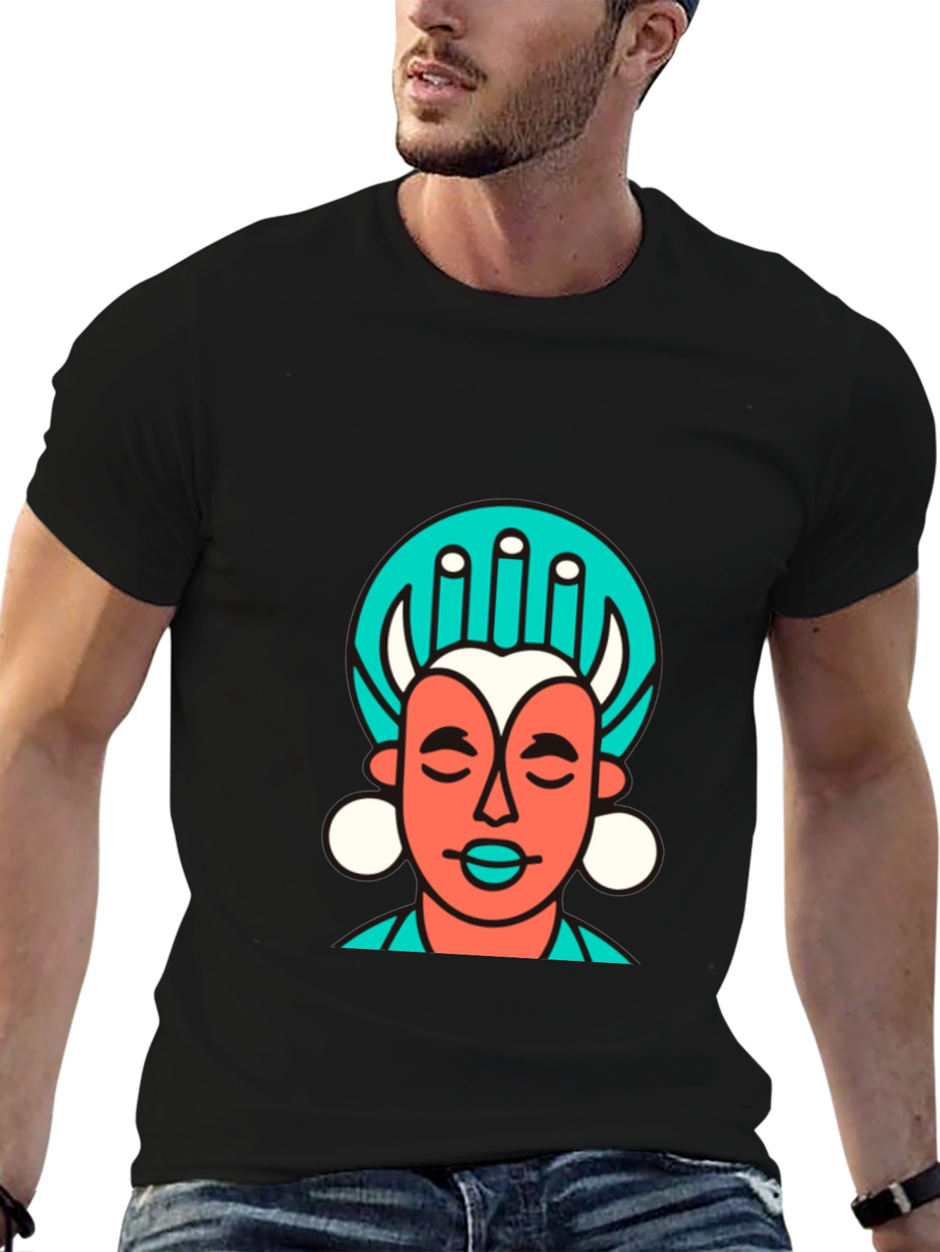 Abstract Graphic Tee - Black