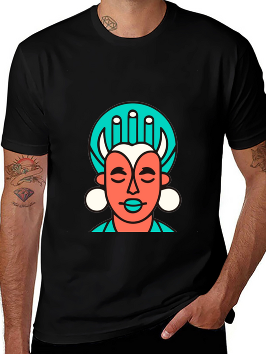 Abstract Graphic Tee - Black