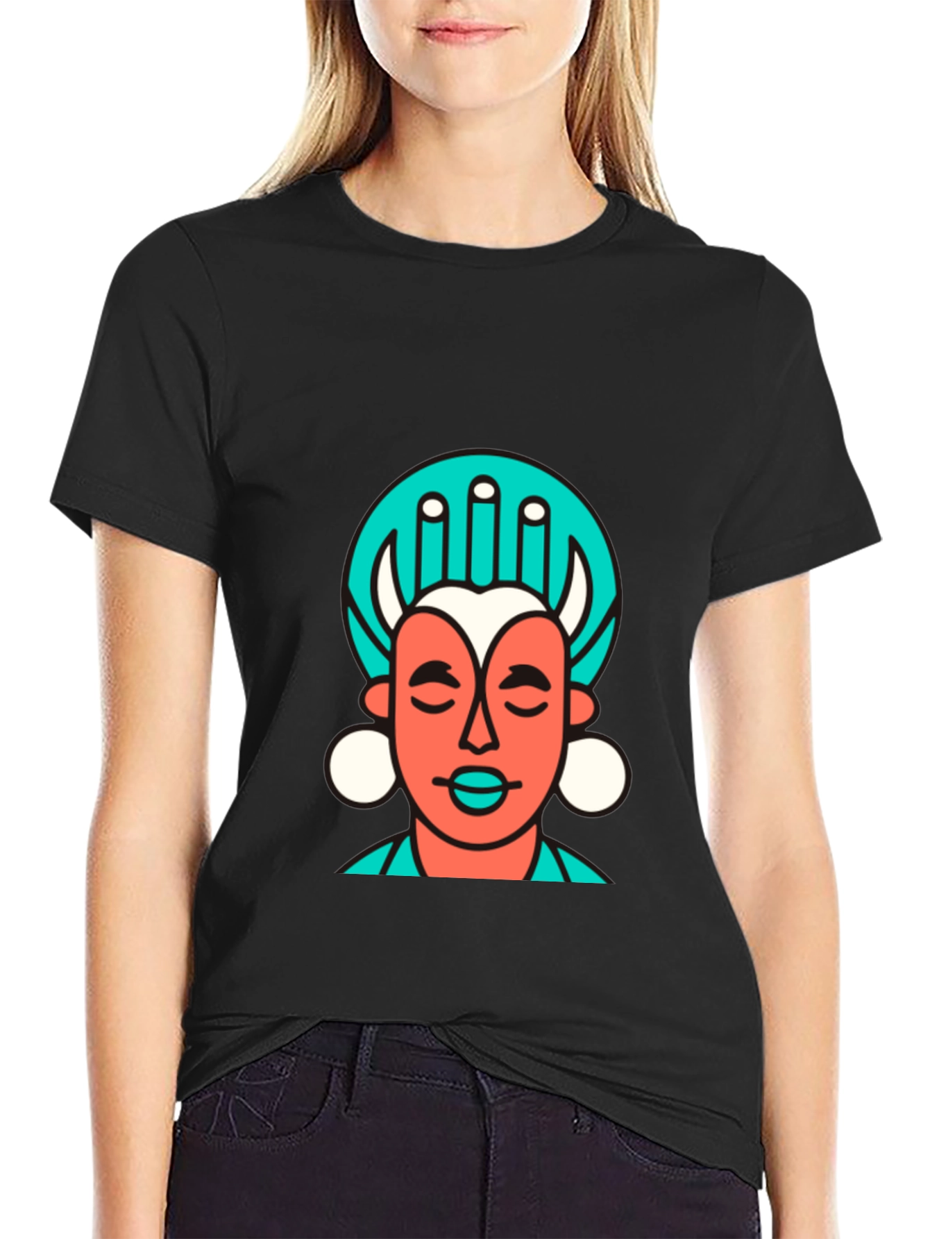 Abstract Graphic Tee - Black