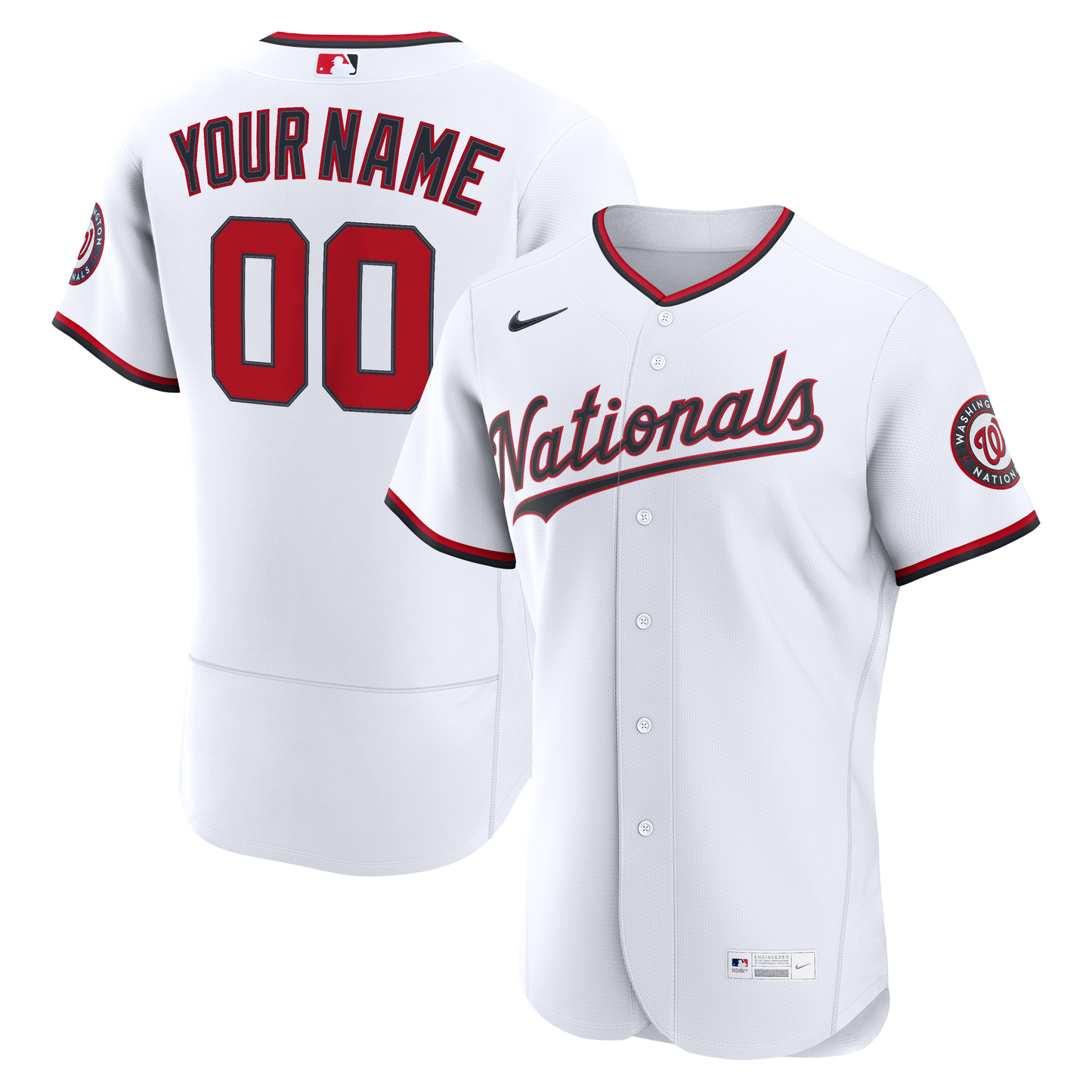 Washington Nationals Nike Home Authentic Custom Jersey - White