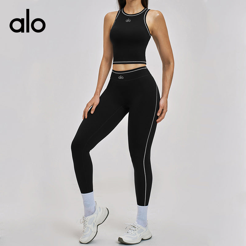 Alo Yoga Nude Feel Sports Bra, Color-block Yoga Bralette, Fitness Running Athletic Tank Top