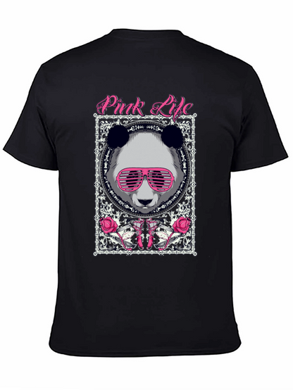 Pink Life Panda Graphic T-Shirt