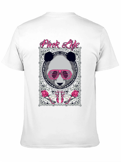 Pink Life Panda Graphic T-Shirt