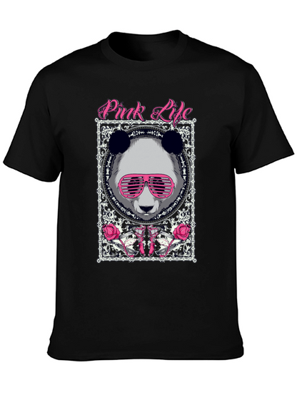 Pink Life Panda Graphic T-Shirt