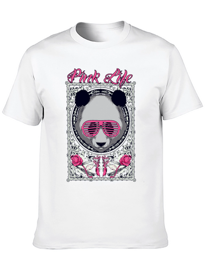 Pink Life Panda Graphic T-Shirt