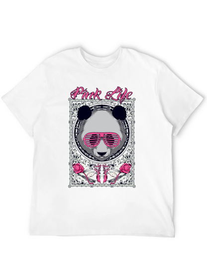 Pink Life Panda Graphic T-Shirt