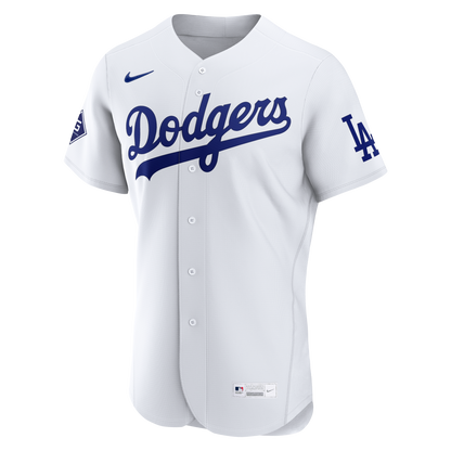 Los Angeles Dodgers Nike Home Sponsor Patch Authentic Jersey - White