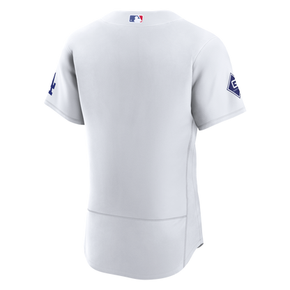 Los Angeles Dodgers Nike Home Sponsor Patch Authentic Jersey - White