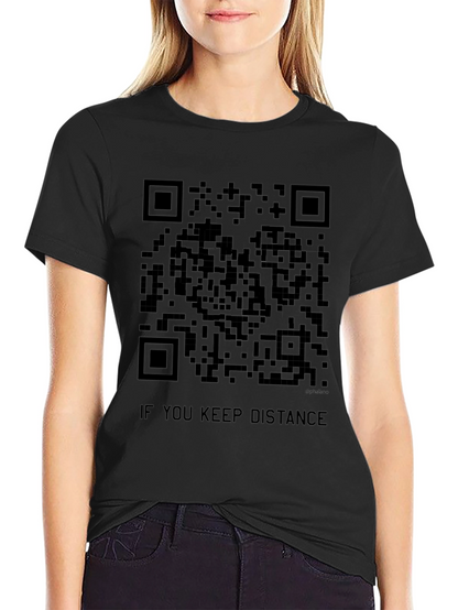 Social Distance QR Code T-Shirt - Stay Safe!