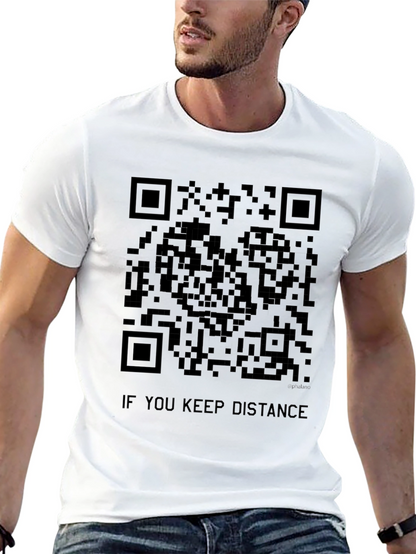 Social Distance QR Code T-Shirt - Stay Safe!