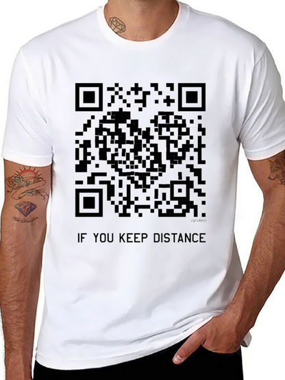 Social Distance QR Code T-Shirt - Stay Safe!