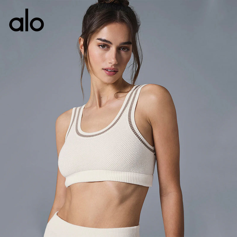 Aloyoga Color-Matched Casual Sports Tennis Knitted Sports Tank Top Short Skirt Fitness Set