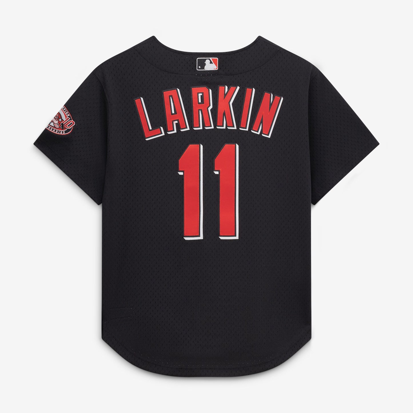 Barry Larkin Cincinnati Reds Mitchell &amp;amp; Ness Cooperstown Collection Mesh Batting Practice Button-Up Jersey - Black