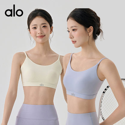 Aloyoga Unlined Lycra Comfortable Bare Skin Sporty Yoga Back Cover for Women with Breast Pad
