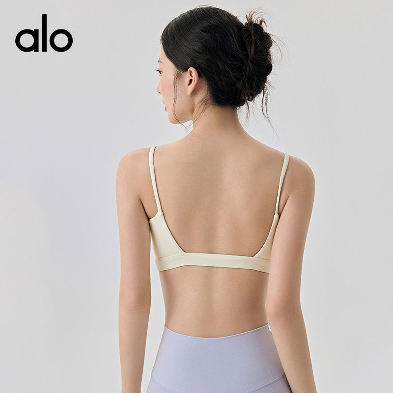 Aloyoga Unlined Lycra Comfortable Bare Skin Sporty Yoga Back Cover for Women with Breast Pad