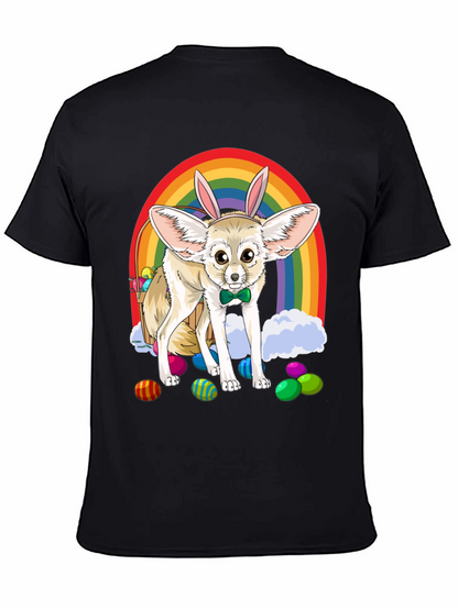 Easter Fennec Fox Rainbow T-Shirt